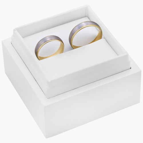 Obrączki ślubne: dwukolorowe złoto, okrągłe, 5,3 mm